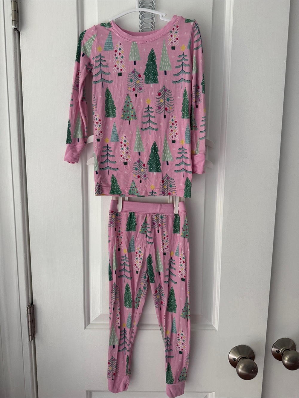 Little Sleepies Pink Twinkling Trees Holiday Tree Pajama Set for Kids